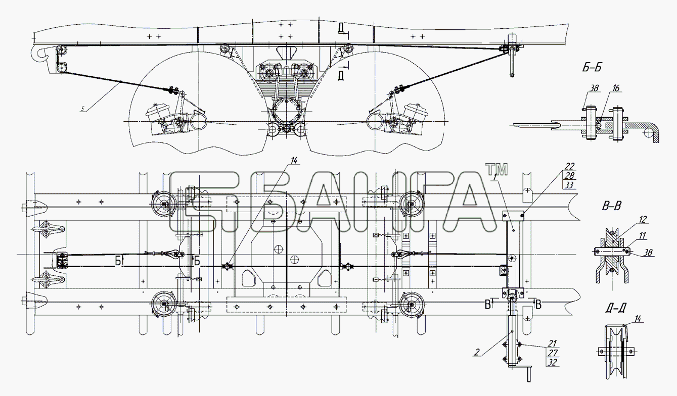 НефАЗ НефАЗ-9334 (2008) Схема Установка привода стояночного тормоза-47